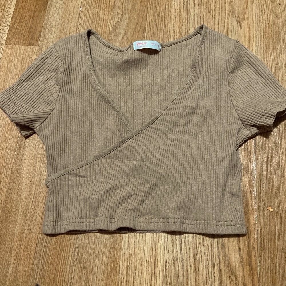 Khaki Wrap Crop Top